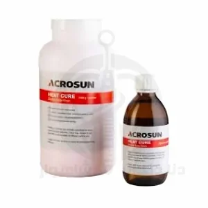 نمای روبه‌رو از HEAT CURE ACRYLIC RESIN روی زمینه سفید