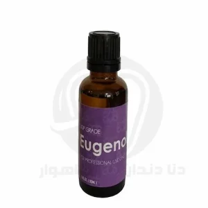 نمای روبه‌روی بطری اوژنول Eugenol ۳۰ میلی‌لیتری