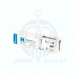 نمای روبه‌روی بسته ژل اسید اچ سه سرنگ H1 Etchant Gel