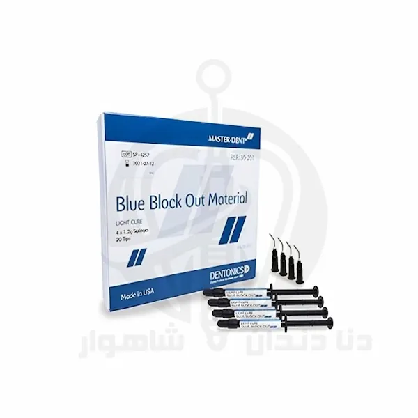 نمای روبهروی بسته ژل محافظ لثه Blue Block-Out